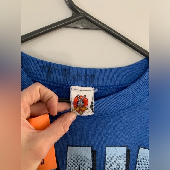 VTG Looney Tunes Tweety Bird Sweatshirt Crewneck Pullover Graphic Blue XXL - Picture 6 of 10